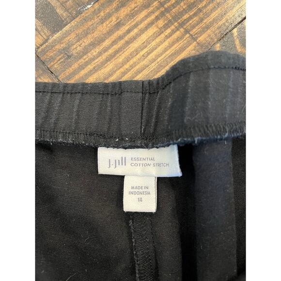 J. Jill Essential Black Cotton Stretch Pants Women 14 Minimalist Travel Comfy - Picture 2 of 8